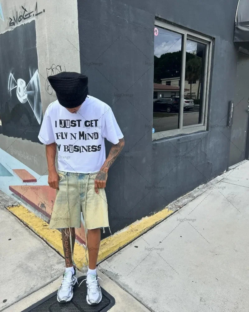 Y2k European and American Harajuku Retro Loose Casual Couple Short-sleeved Hip-hop Casual Letter Printing Oversized T-shirt Top 250220