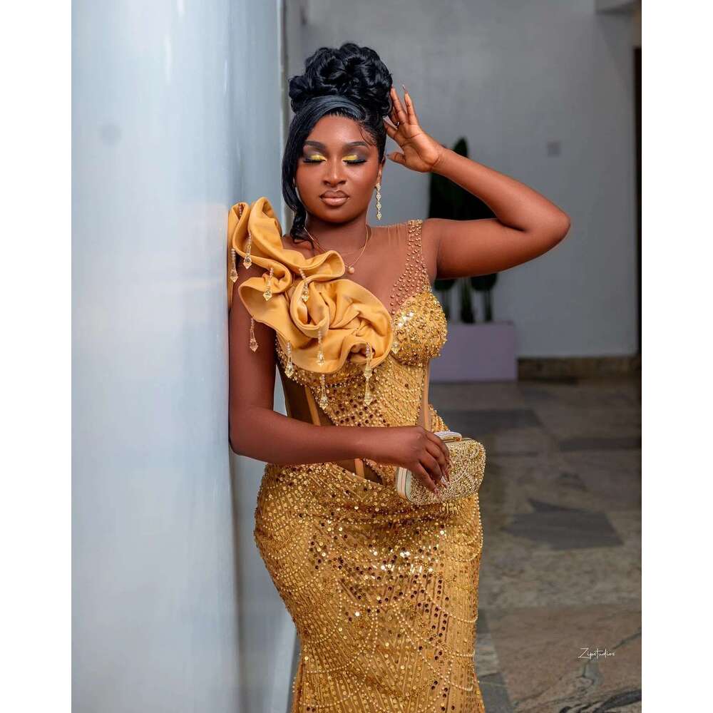 Customized 2025 golden illusion mermaid prom rhinestones sequins formal evening party birthday dresses zj184