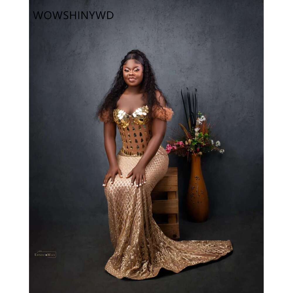 Aso Ebi-Mermaid Ball Dresses Frissed Crystals Formal Party Engagement Birthday prom 2025