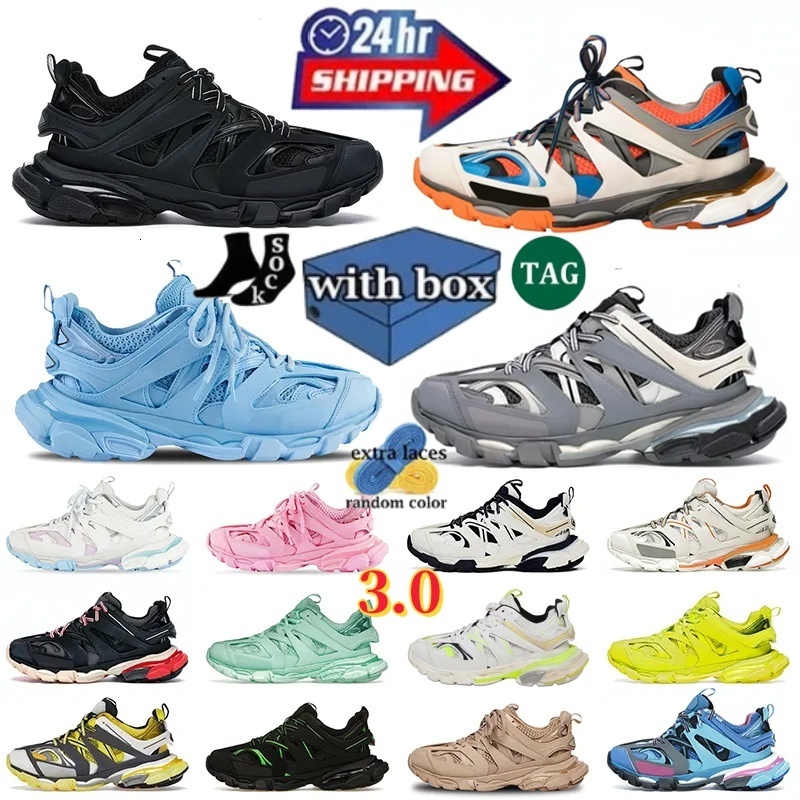 With Box Designer Track 3 3.0 shoes Luxury sneakers for mens womens shoe casual sport shoe White Black Green Pink Blue Grey Platform Runners Tracks trainers size 36-45