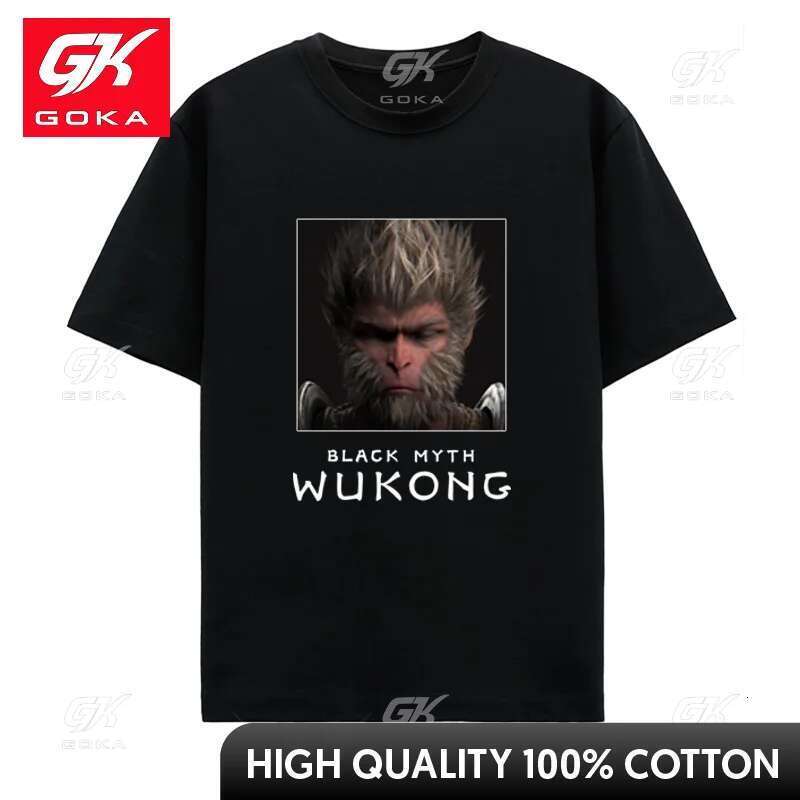 Black Myth Wukong Cotton T-shirt for Men, Retro Graphic T-shirt, Adventure Game, Money King Unisex T-shirt, 150.To The West