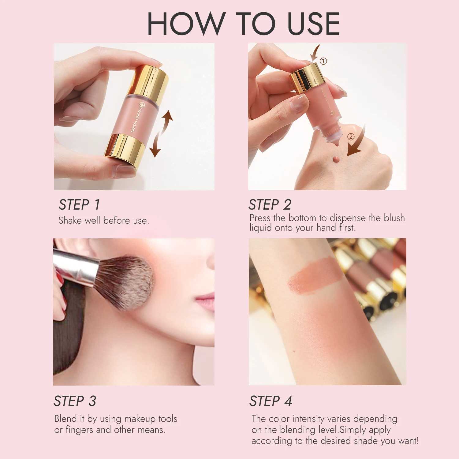VISION 4colors/pack Dropper Liquid Pressed B Hydrating Moisturizing Silky Natural Brightening B LipglossW250220