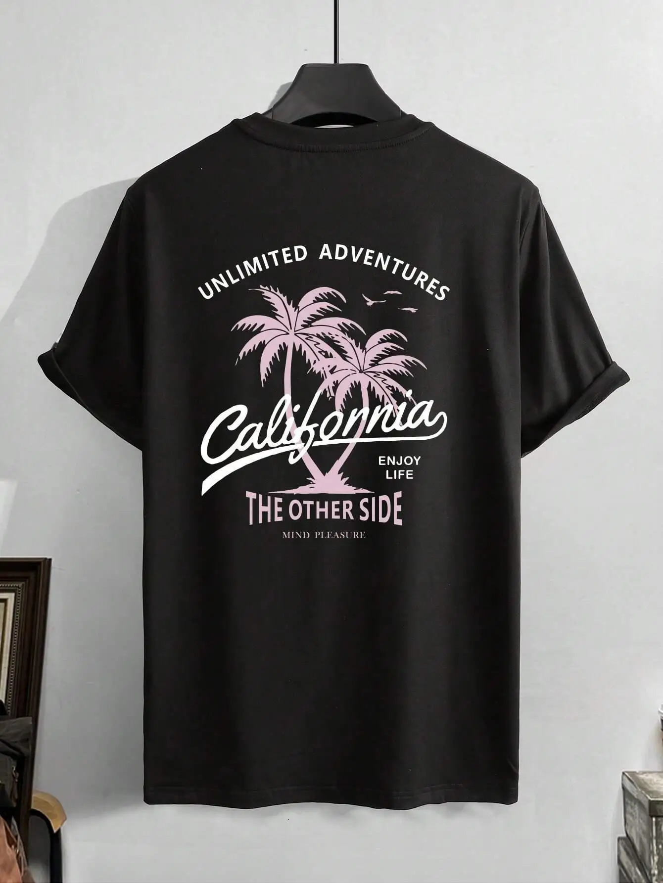 Unlimited Adventures California The Other Side Male TShirt Fashion T Shirt Breathable Oversize TShirts Summer Cotton Clothes 250213