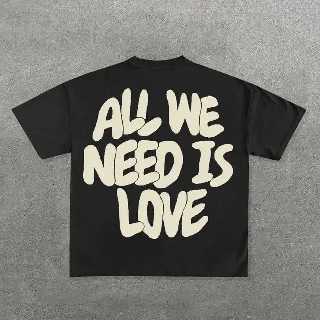 selling street style Tshirt Y2K hiphop letter pattern cotton mens Harajuku Gothic short sleeved top 2 250213