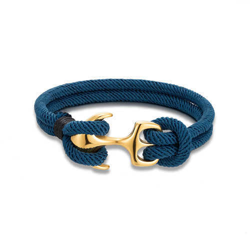 Charm Bracelets Mens stainless steel electroplated gold boat anchor bracelet womens couple Milan rope umbrella rope hand rope hot selling H25220