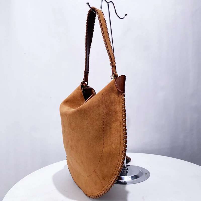 Faux Suede Weave Saddle Bags For Women Designer Handbags And Purses 2024 New In Vintage Frosted Large Capacity Shoulder
