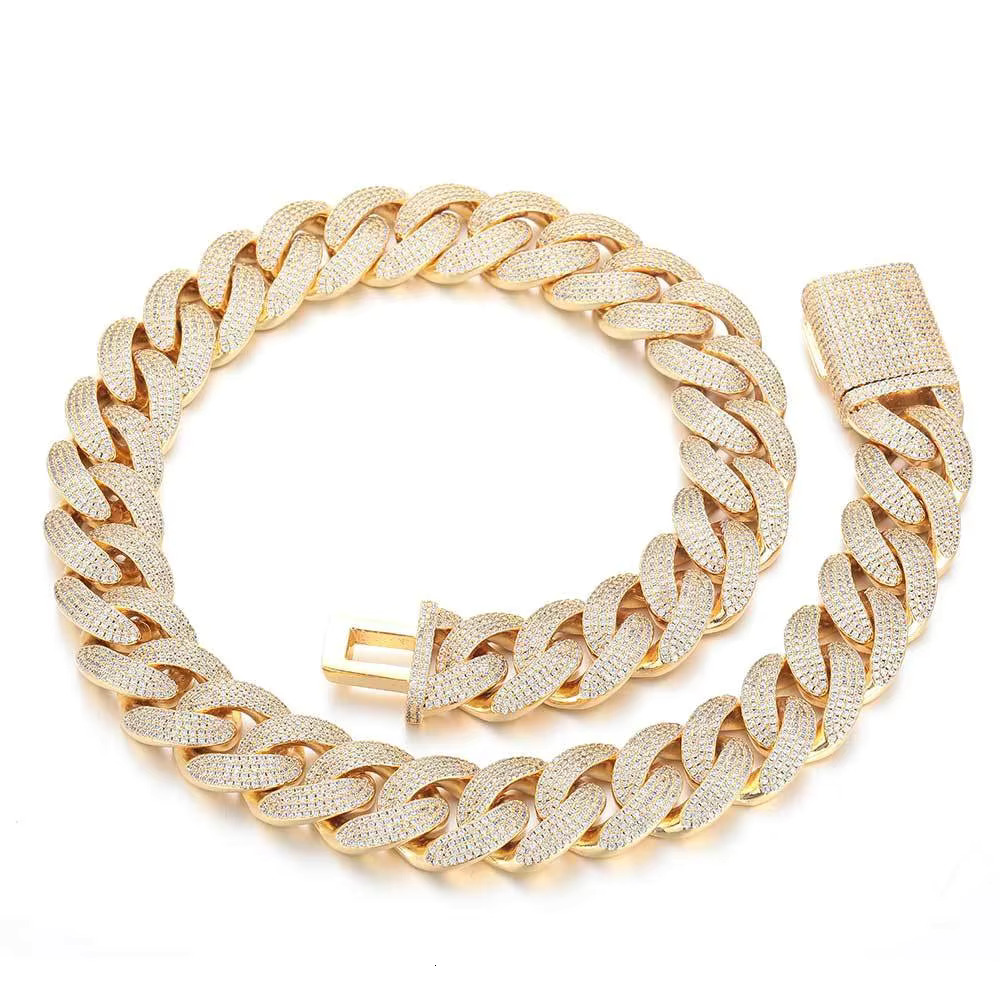14k 22k genuine certificate silica fashion Cuban chain necklace jewelry