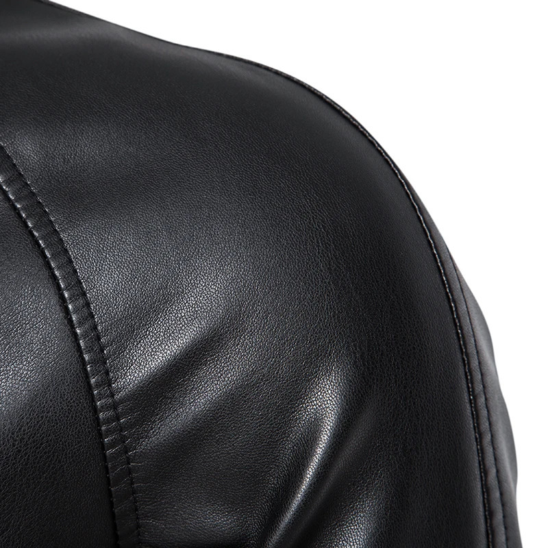 TRAF Leather Mens Trend Fashion Spring And Autumn Stand Collar Comfortable Slim Jacket Handsome Youth Coat 250210
