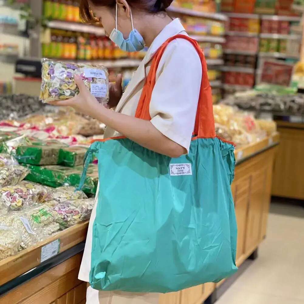Environmentally Friendly Shopping Home Foldable One Shoulder Carrying Supermarket Grocery Bag swissmilitary