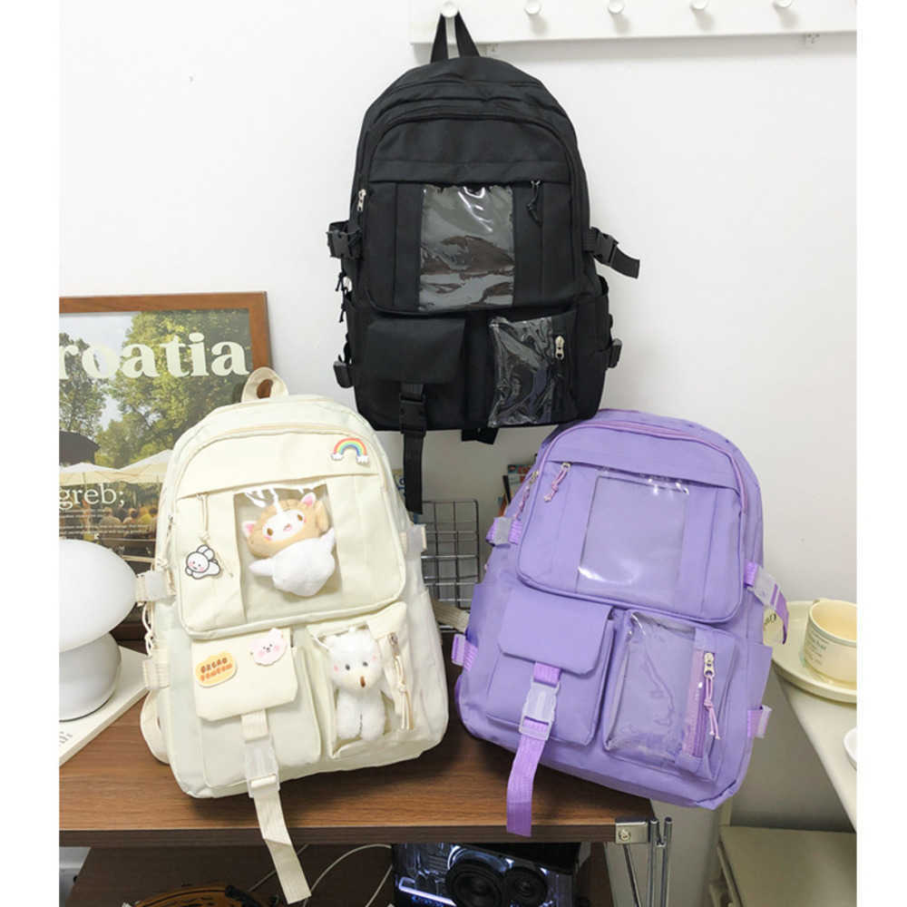 Backpack For Girls Korean Version Cute Campus Student Backpack Casual Large Capacity Computer Backpack Day Backpack Travel Bag 241225