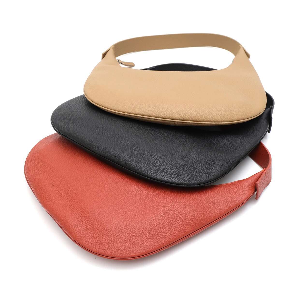 SC Minimalist Design Women Genuine Leather Hobo Solid Color Soft Cowhide Zipper Shoulder Bag Daily Chic Casual All Season Purse