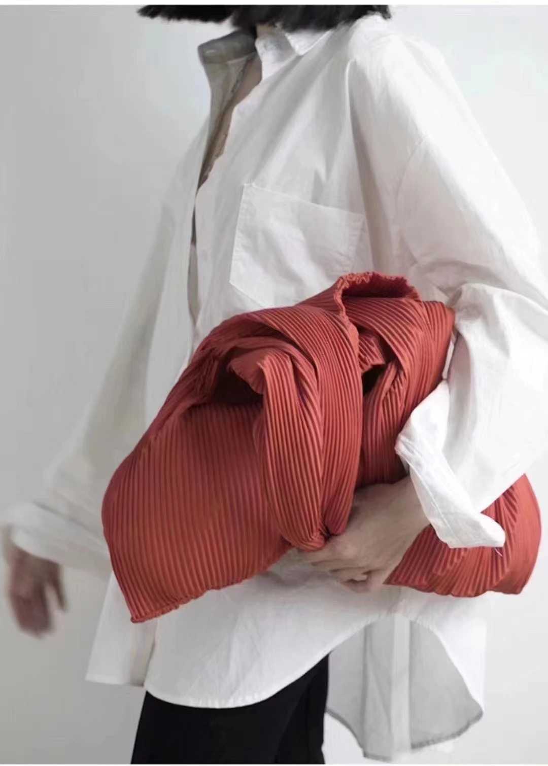 MABULA Large Capacity Pleated Tote Shopping Handbag Ruched Design Reusable Work Shoulder Bag Portable Women Summer Beach Purse Z250219