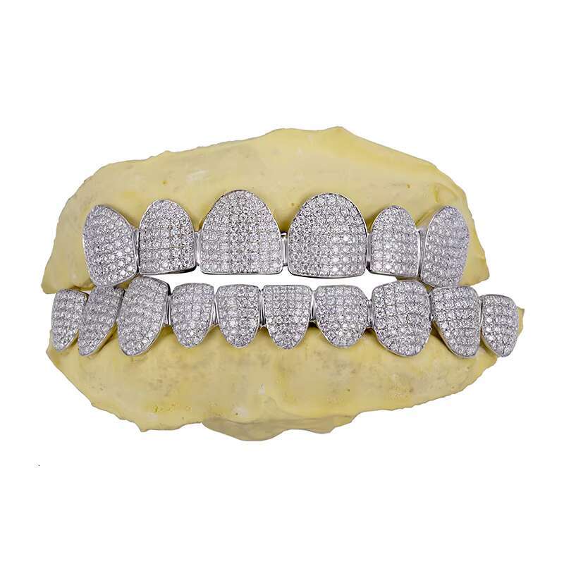 MSA-507 Custom 10k 14K Gold Sier Iced Out Moissanite Dia Grillz Teeth