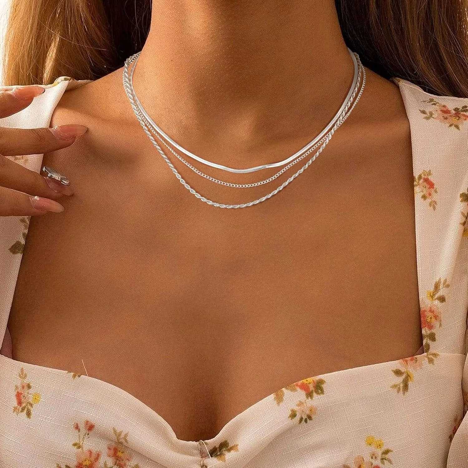 Necklace for Women Gold Necklace Silver Plated Necklace Gold Plated SnakeGold Chain Choker Necklaces Gold Jewelry Gift for WomenXJ250219