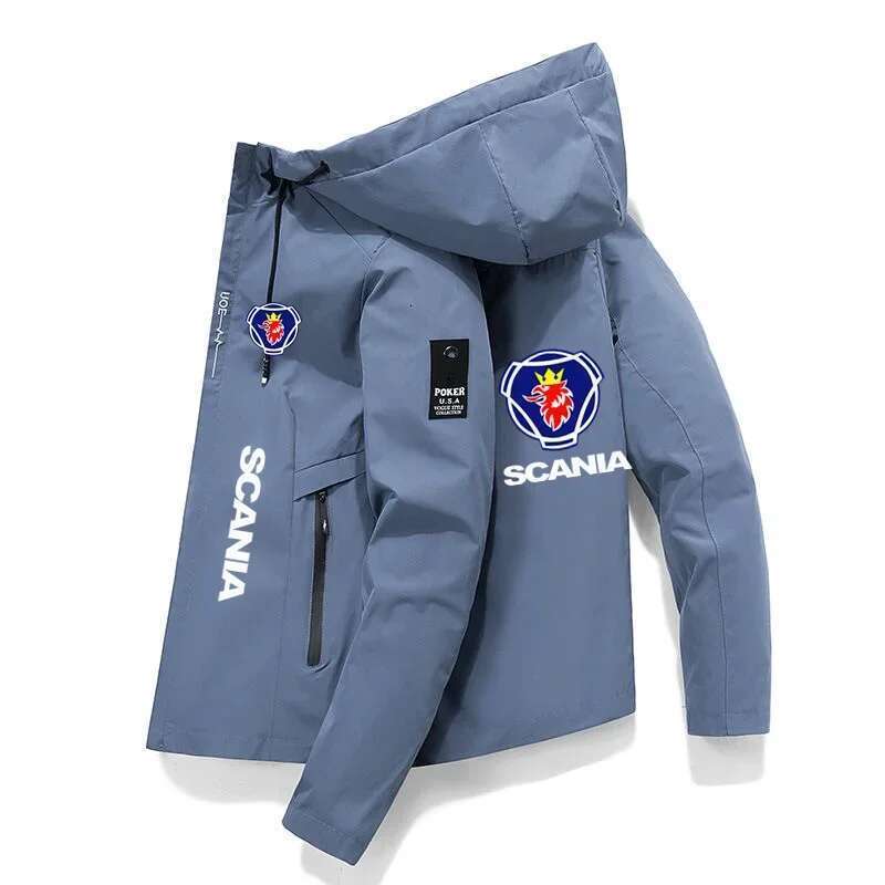 Men's Covered Cut Zippered Hooded Jacket, Casual Windshield, New Brand, Spring & Autumn Fashion, 2024