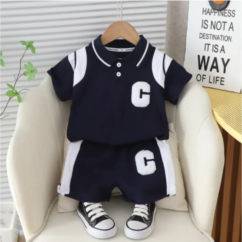 Summer Baby Girl Clothes Suit Children Boys Fashion T-Shirt Shorts 2Pcs/Sets Toddler Casual Sports Costume Kids Tracksuits 250219