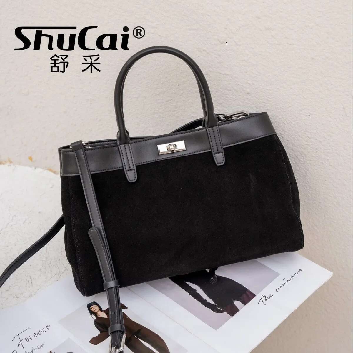 Suede Cowhide Leather Fashion Shoulder Crossbody Bags Designer Ladies High Quality Large Female Bag For Woman 2025 New