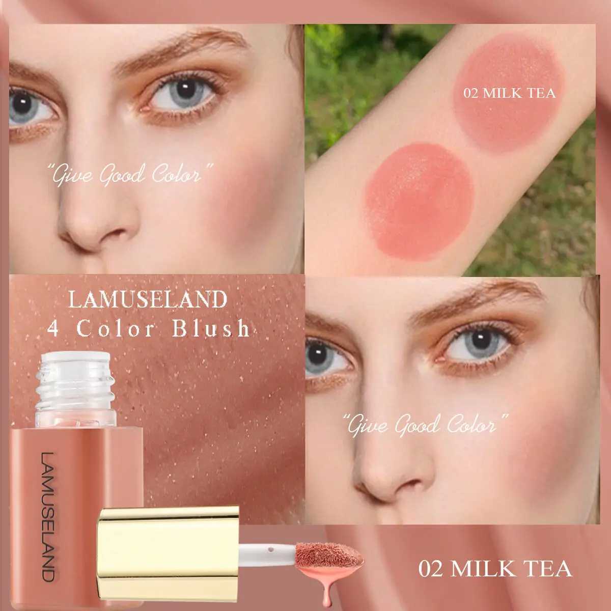 Multi-use Liquid B Moisturizing Cream Tint Rouge Shadow Lips Cheek Eyes Makeup Mini Matte Orange-red Contours Ber StickW250220