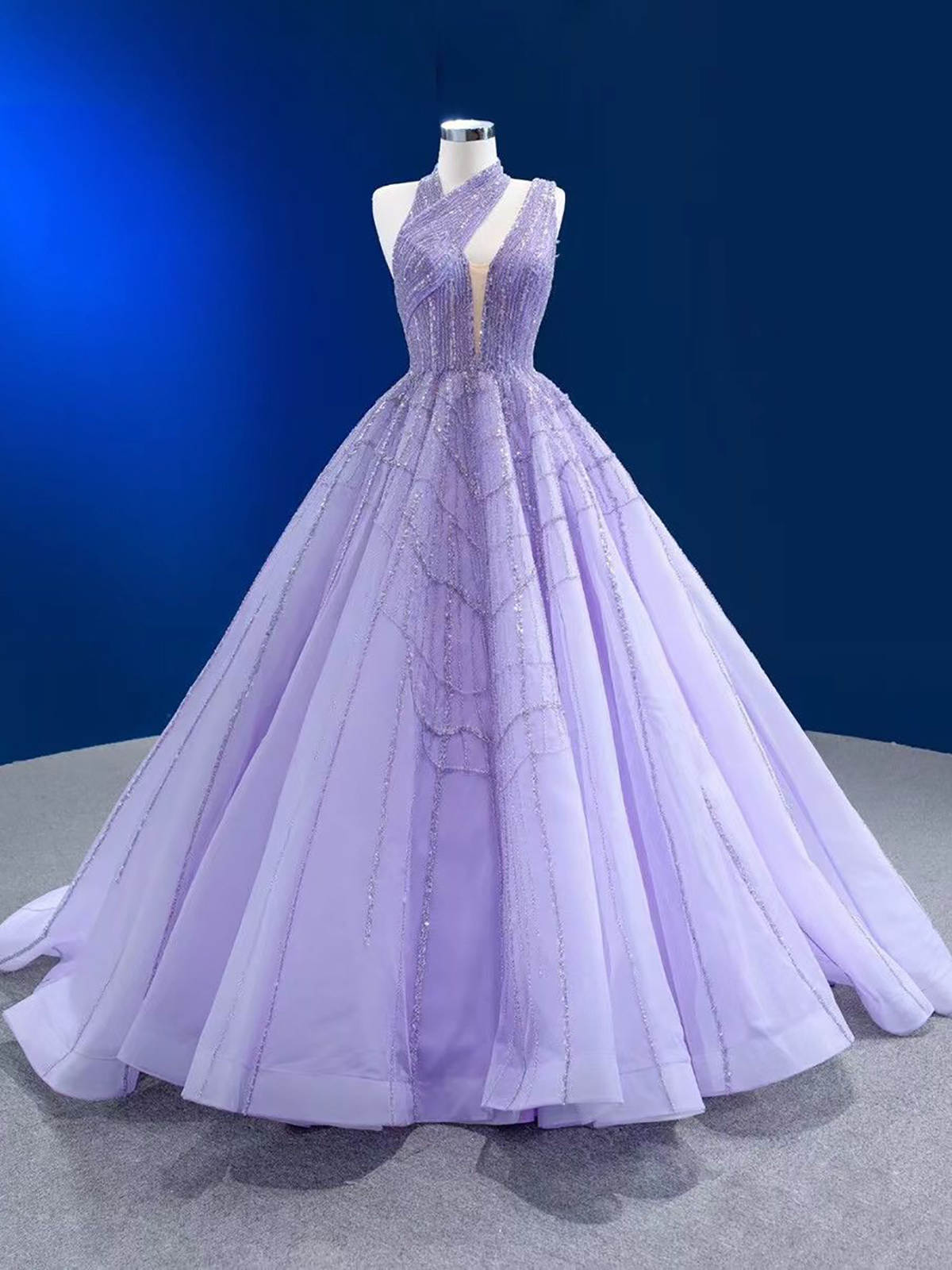 Purple Glitter A-Line Tulle Prom Dresses For Women Sequins Evening Party Dresses Floor-Length Gowns 2025 Special Occasion Customized Vestido de novia