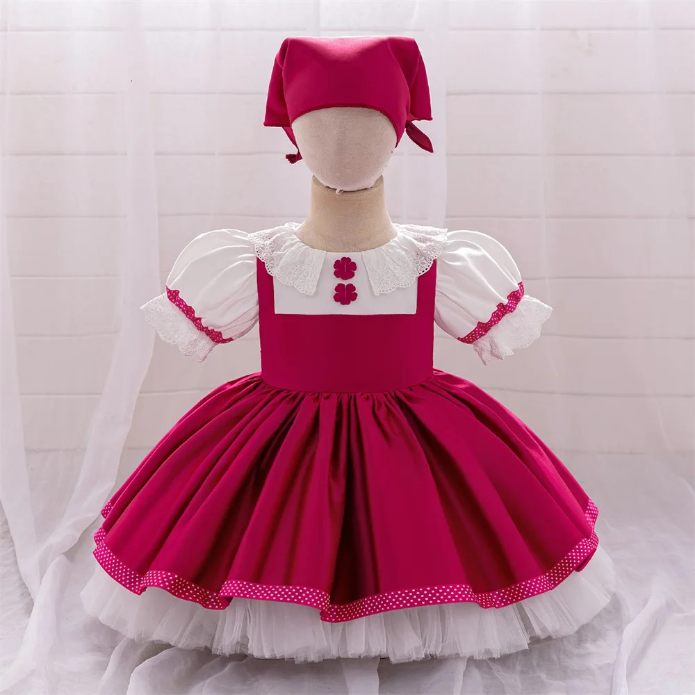 Baby Girls Lolita Party Dress Infant Princess Gown Toddler 1st Birthday Tutu Dresses 2pcs Sets Costumes 250117