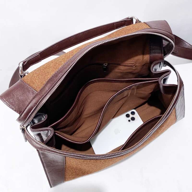Faux Suede Tote Bags For Women Designer Handbag And Purse 2024 New In Vintage Large Capacity Commuting Shoulder Crossbody