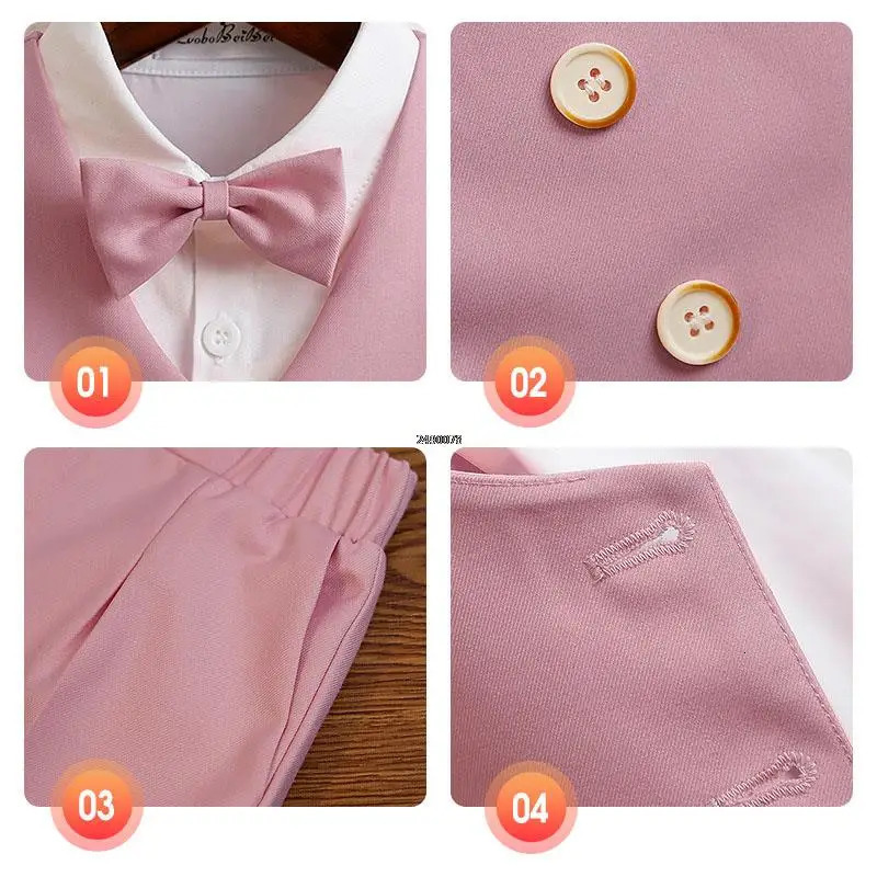 born Baby Boys 1 Year Birthday Suit Kids Formal Pograph Suit Children Wedding Dress Child Performance Party Dance Costume 250219