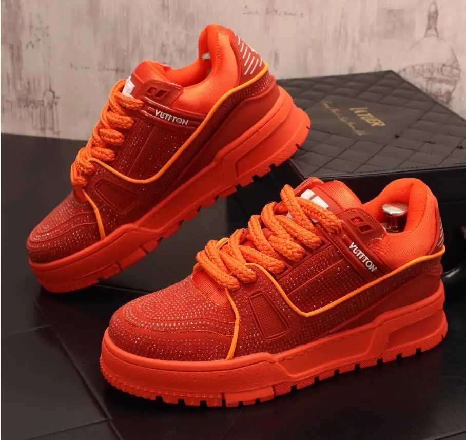 Sneakers Casual Mens Designer Punk Bling Board Shoes Fashion Microfiber Leather Breathable Height Increased Flat Platform ShoesC250219