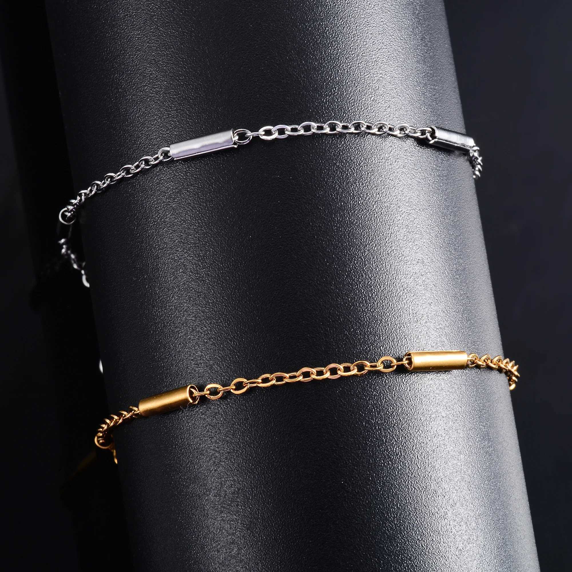 2mm Wide Stainl Steel Bracelet for Women Ladies Hand Cylinder O Chain with Extender Bangle Girl Anklet Jewelry AccoriesXJ250219
