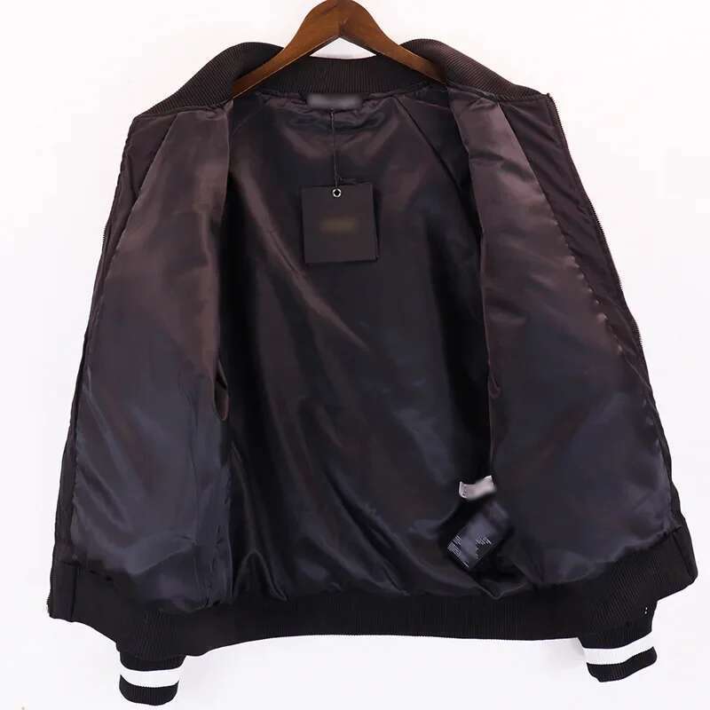 Men's casual cotton palm jacket, gold embroidery, brown, black, autumn, winter, brand new, 2023