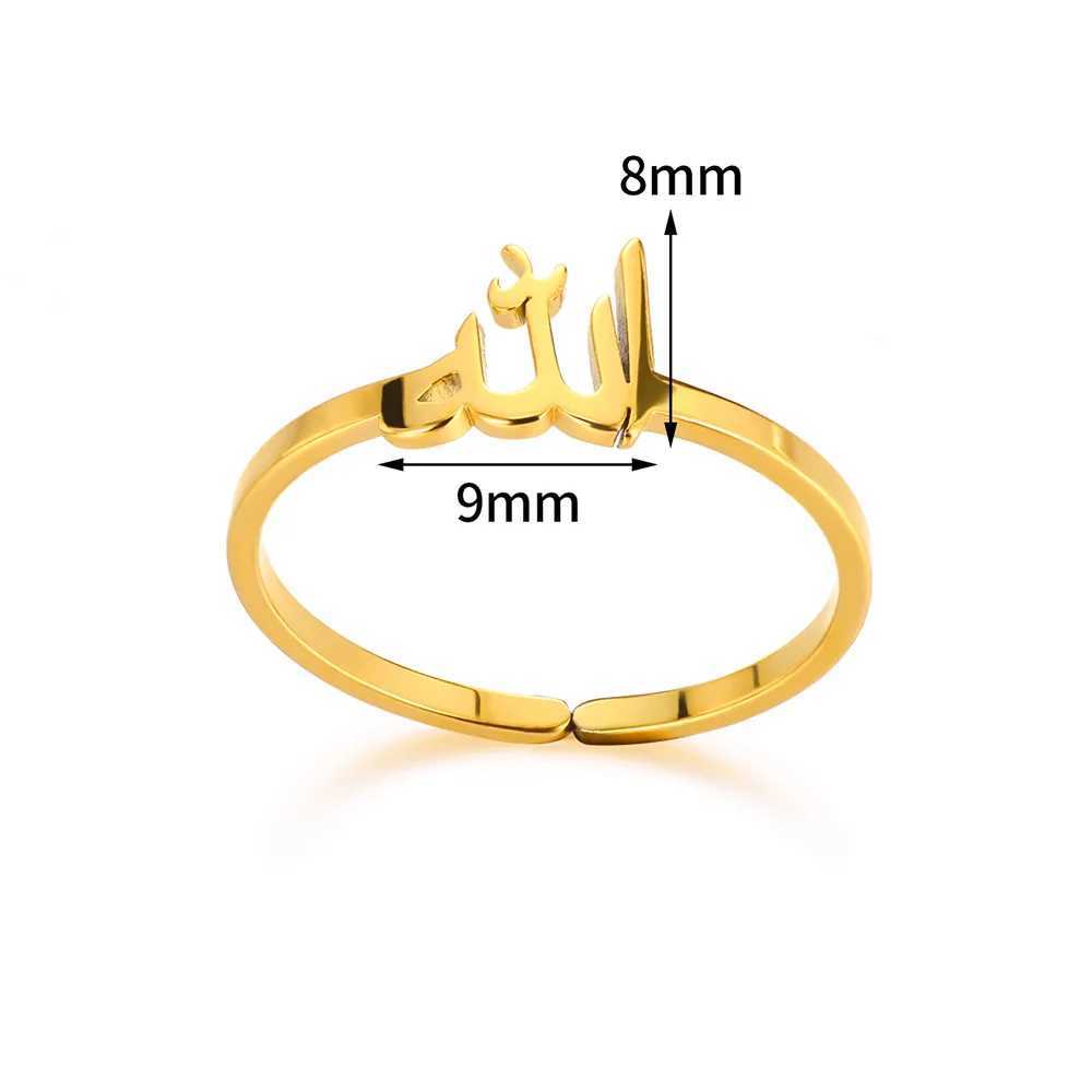 Fashionable Arabic text ring used for gold colored stainless steel open rings religious jewelry gifts X250220