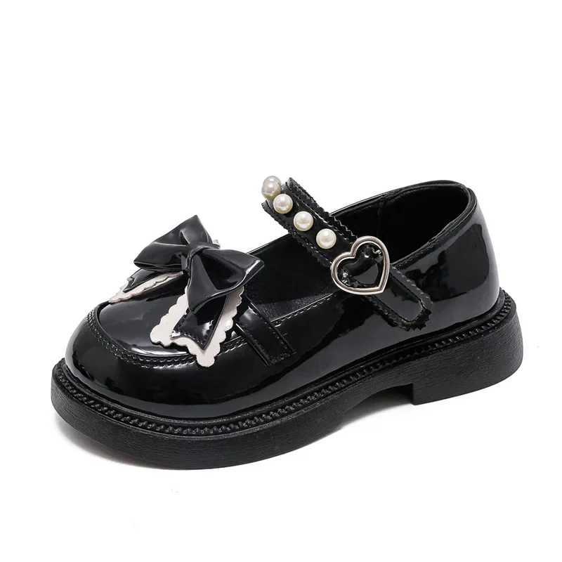 Fashion Girl Mary Jane Leather Shoes Children Thick Bottom Lolita Black Shoes Causal Versatile Kids School Shoes Non-slip Simple X250220