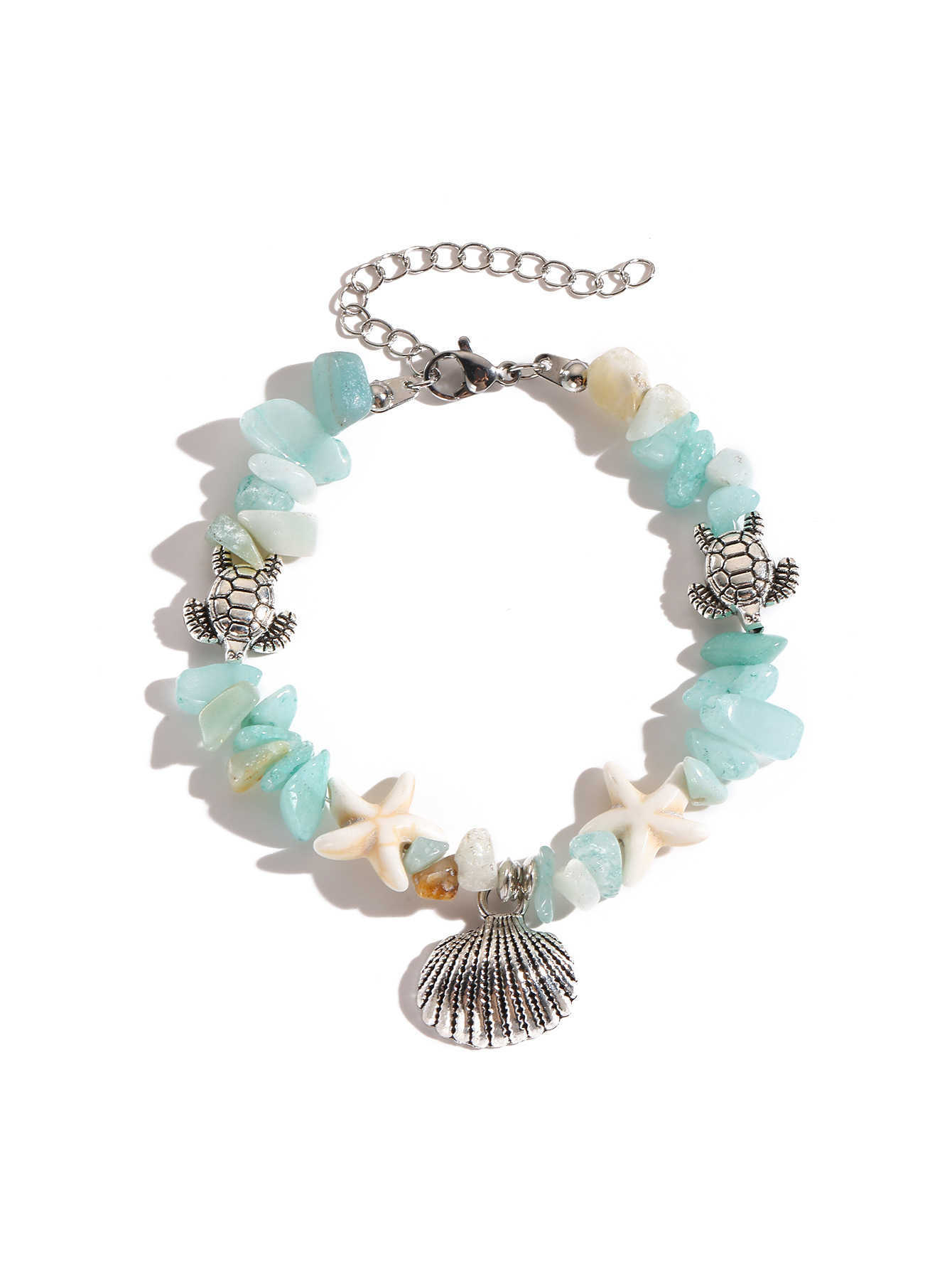 Charm Bracelets Hot selling starfish natural stone bead small fresh summer shell bracelet H25220 3 P9PY