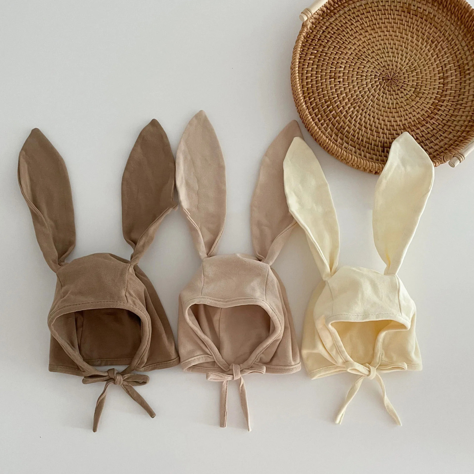 Soft Cotton Baby Hat With Ear Korea Style born Kids Beanie Infant Bonnet Cap Spring Autumn Adjustable Child Caps 250219