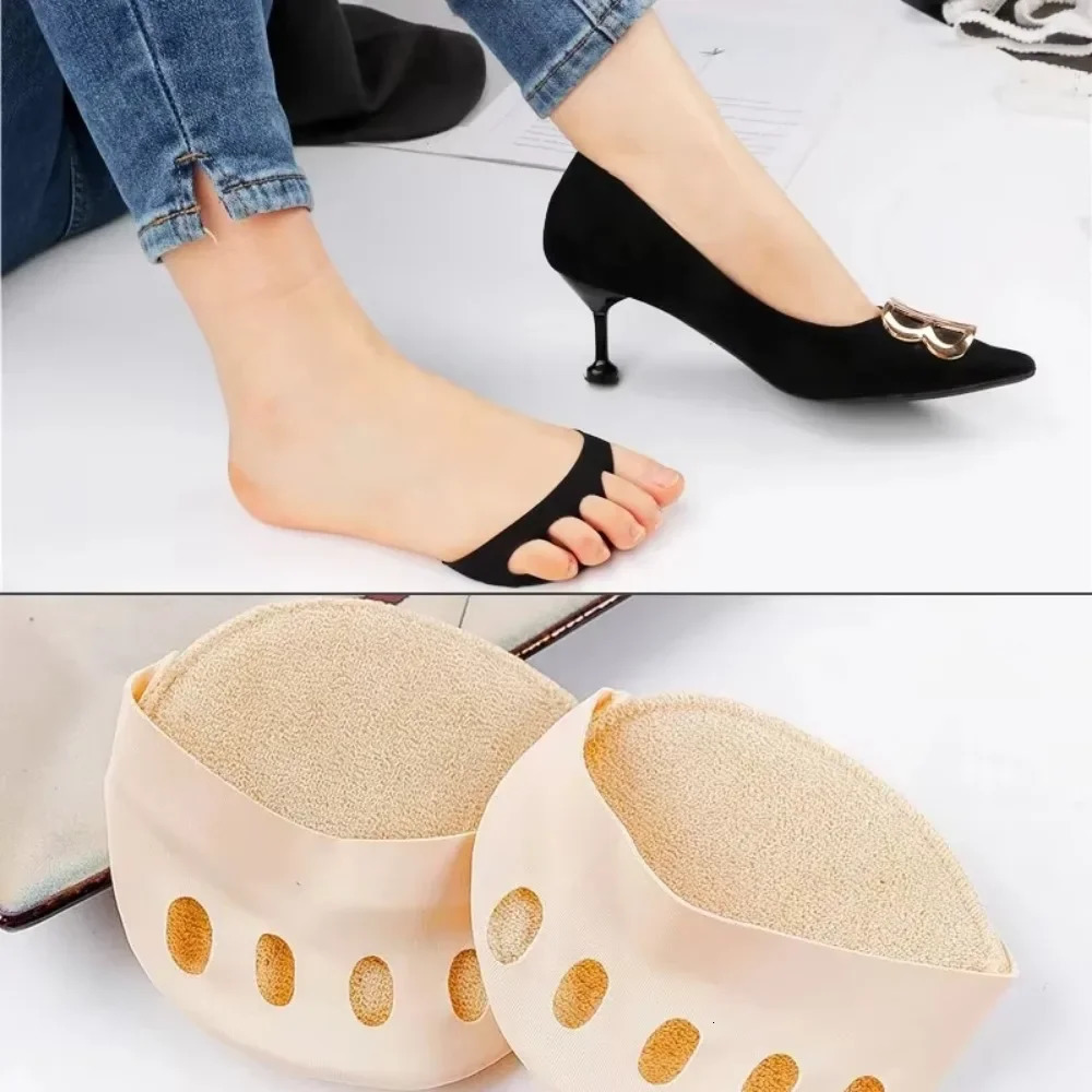 24pcs Five Toes Forefoot Pads for Women High Heels Half Insoles Invisible Foot Pain Care Absorbs Shock Socks Toe Pad Inserts 250219