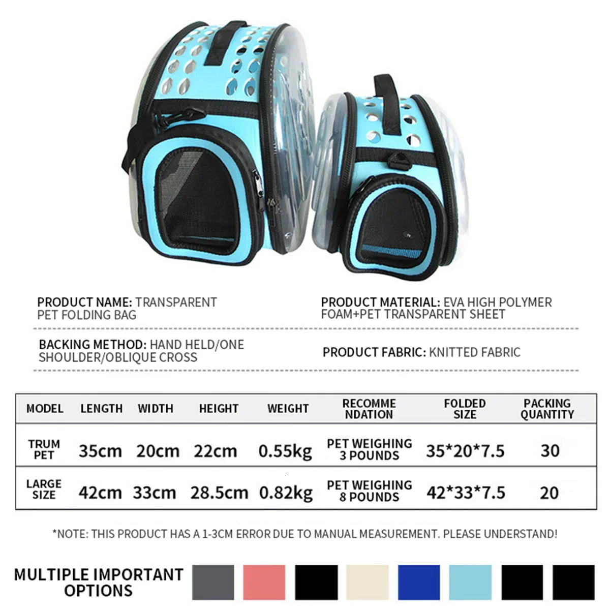 Pet Shoulder Bag Cat Outdoor Travel Breathable Handbag Puppy Kitten Capsule Transparent Portable Shoulder Strap Bag 250217