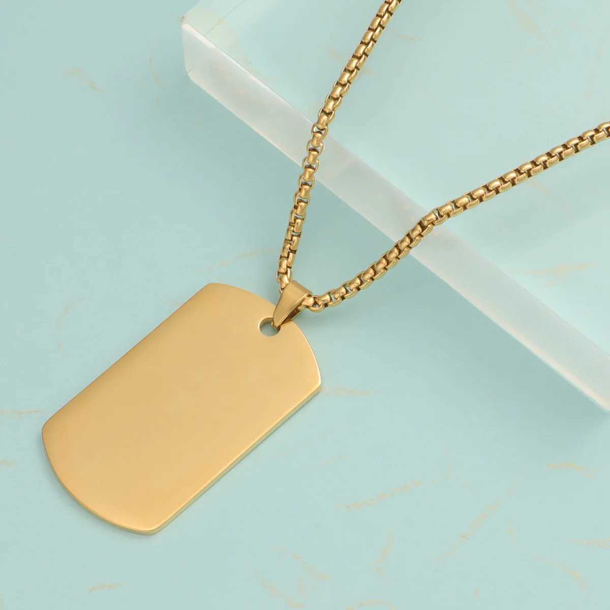 10Pcs 22*39mm Tag Necklace For Men Military Army Nameplate Blank Pendant Mirror Polished Stainl Steel Jewelry AccoriesXJ250219