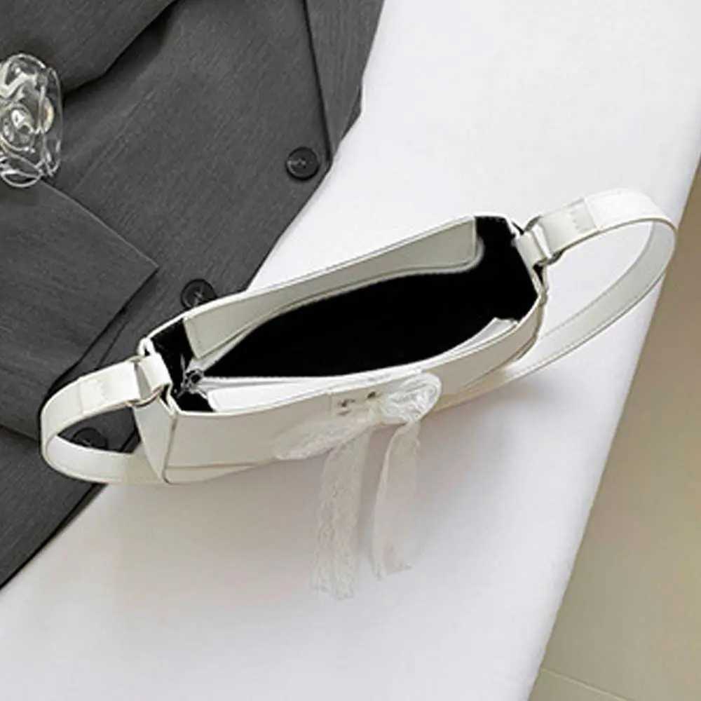 High Quality Bag Y2K Bow Shoulder Purse Large Capacity Korean Style PU Underarm Bag Waterproof Stylish Texture Handbag Work Y250218