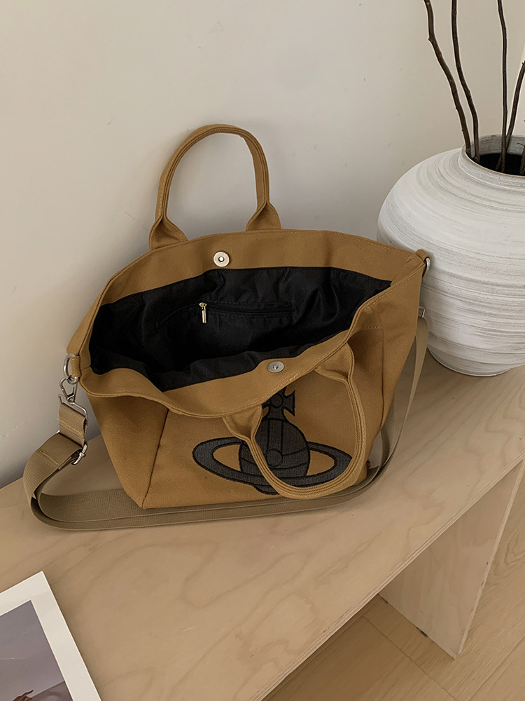 Saturn canvas bag Trend American large capacity Tote bag hand bill shoulder cross body bag
