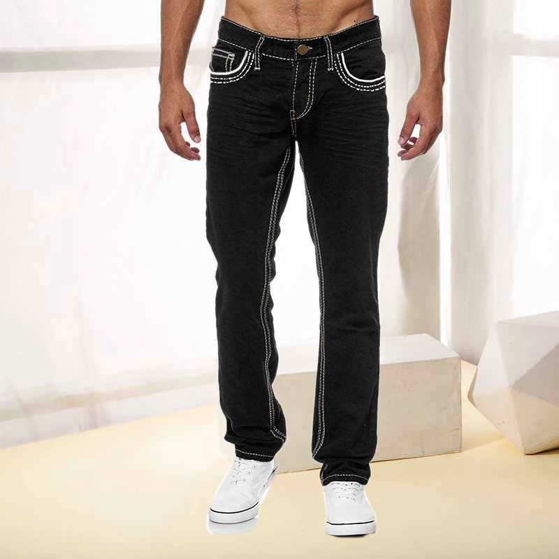 Fashion Black Slim Men Jeans Male Clothing Streetwear Daily Business Casual Trousers Solid Pockets Stretch Denim Straight Pants X250220