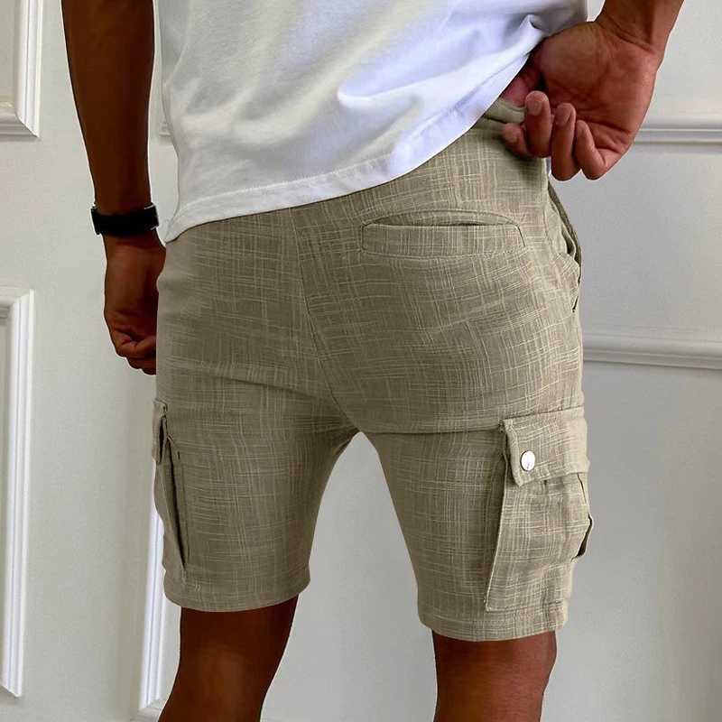 Casual Loose Breathable Shorts For Mens Spring Summer Fashion Patchwork Pockets Cargo Shorts Men Vintage Solid Color Fit Shorts X250220