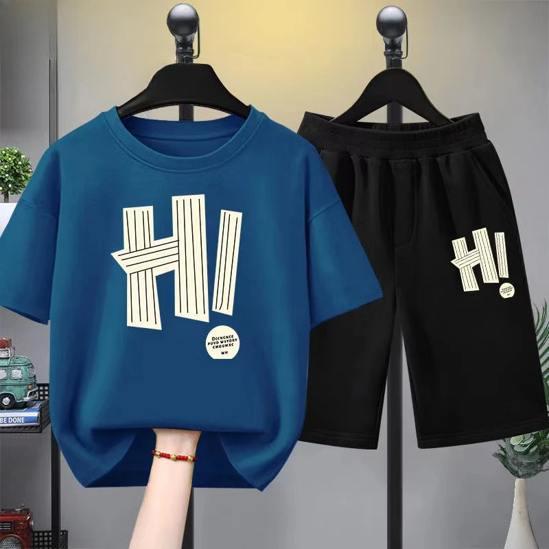 Summer Baby Girls Clothes Set Children Boy Letter Printed T-shirts and Shorts 2 Pieces Suit Kid Short Sleeve Top Bottom Outfits 250219