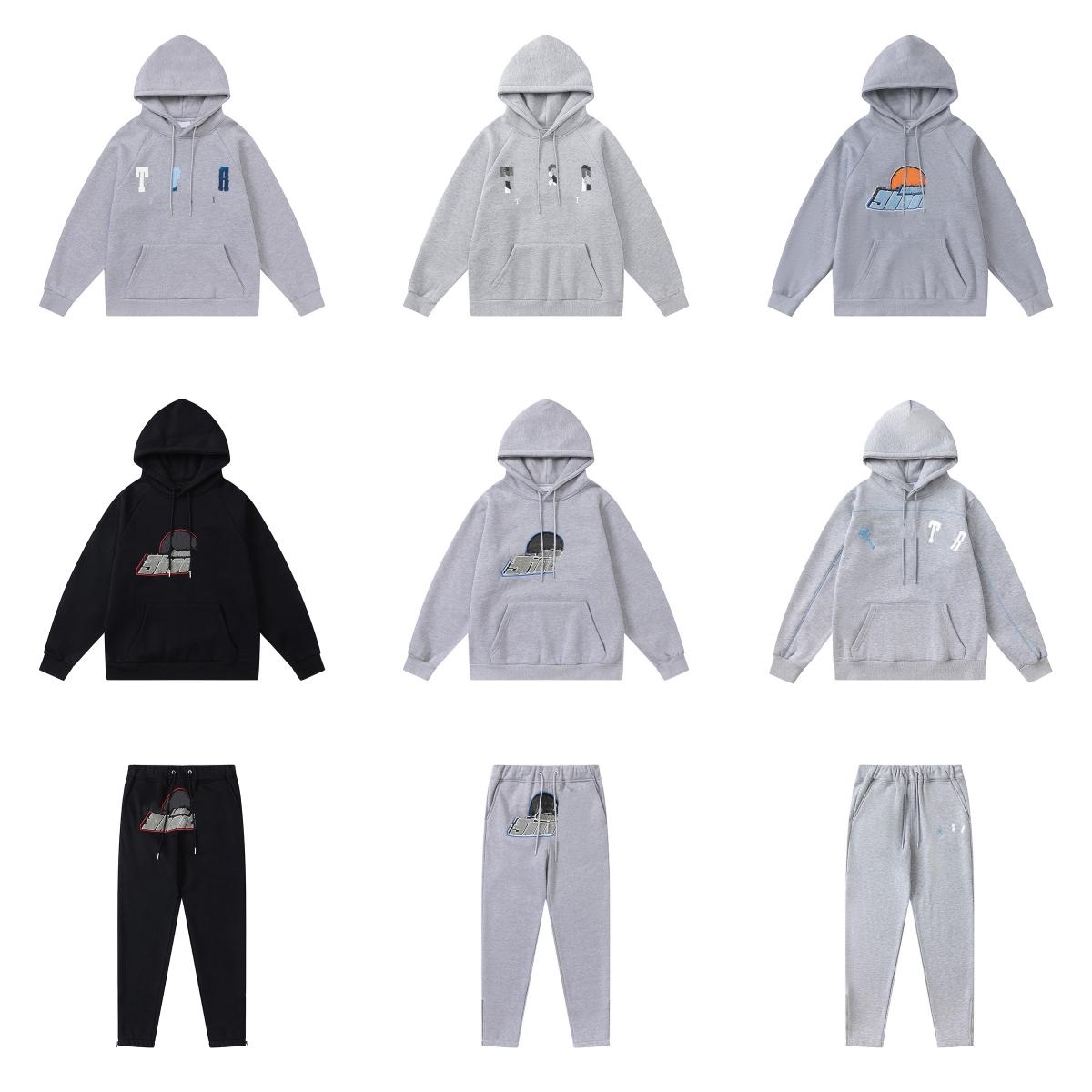 Men's tracksuit hoodie full rainbow towel embroidery Y2k hoodies sportswear warm women High Quality sportswear suit zipper trousers S-XL