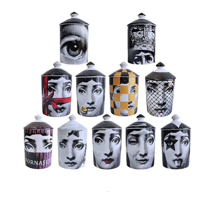 Storage Bottle Ceramic Scented Candle Jar With Lid Exguisite Red Lip Ornament Jewelry Box Holder Home Dessert Dried Fruit Bottle 250220