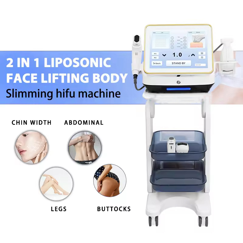 Desktop 2-in-1 Liposonic 10D HIFU Ultrasound Anti-Wrinkle Removal Liposonic Body Slimming Abdomen Arm Tightening Reduce Cellulite Machine