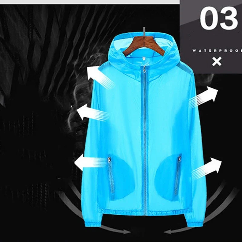 S-7XL Size Men Women Teens Ultrathin Ultralight Transparent Quick Dry Sun-Protective Camping Hiking Jacket Skin Coat Windbreaker 250219