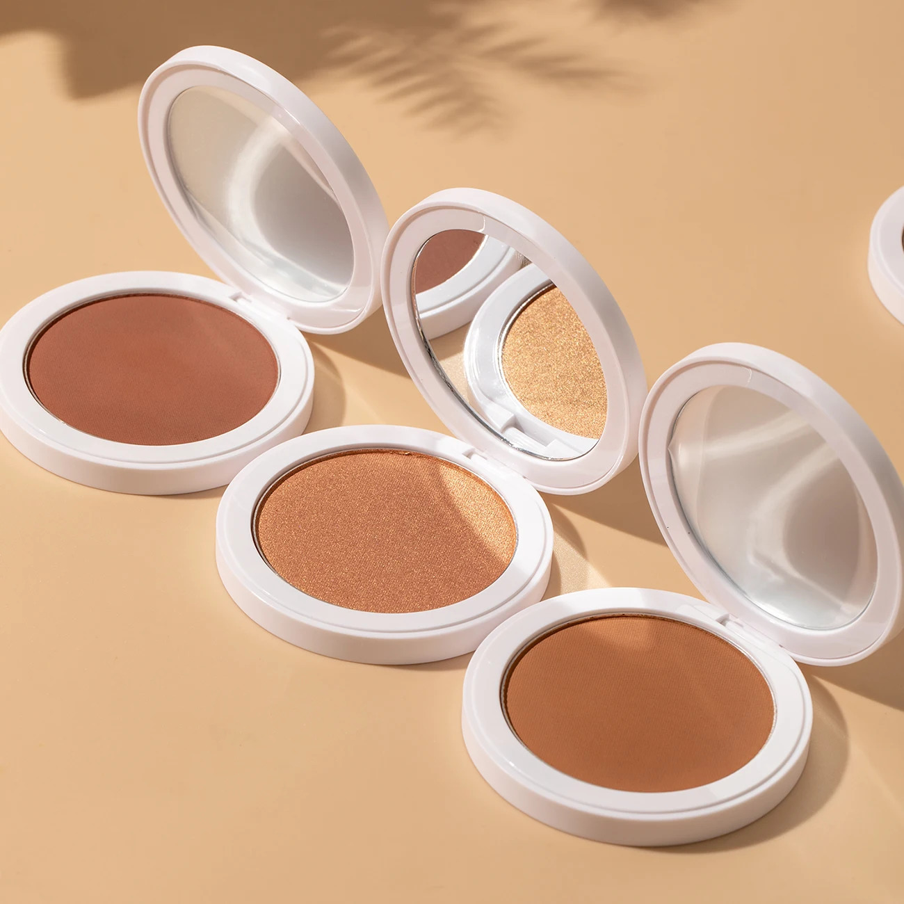 Glitter Gold Highlighter Palette Long-Wearing High-Shimmer Radiant Pearl Highlighters Sun-Kissed Shimmer Bronzer Pressed Powder 250214