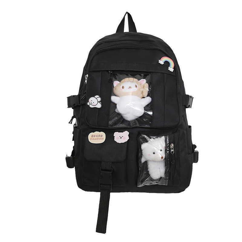 Backpack For Girls Korean Version Cute Campus Student Backpack Casual Large Capacity Computer Backpack Day Backpack Travel Bag 241225