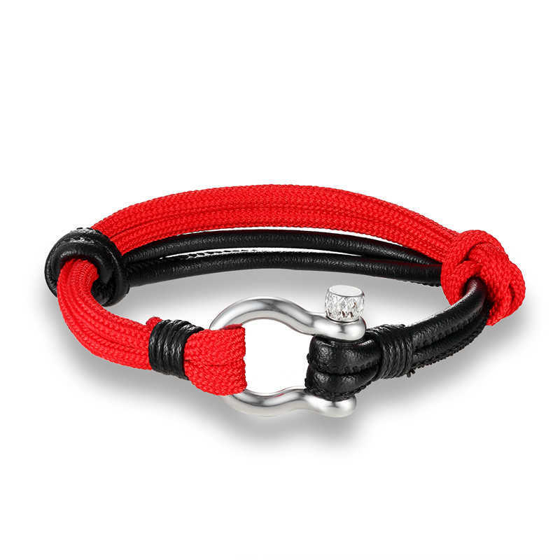Charm Bracelets U-shaped buckle fashion simple nylon rope bracelet pure handmade student couple bracelet jewelry H25220