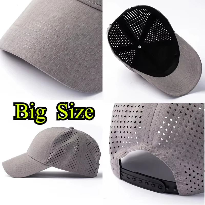 Summer Hat Big Size 63cm Quick Drying Sun Mesh Baseball Cap Woman Outdoors Casual Sport Hat Cool Adjustable Visor Hat 250214