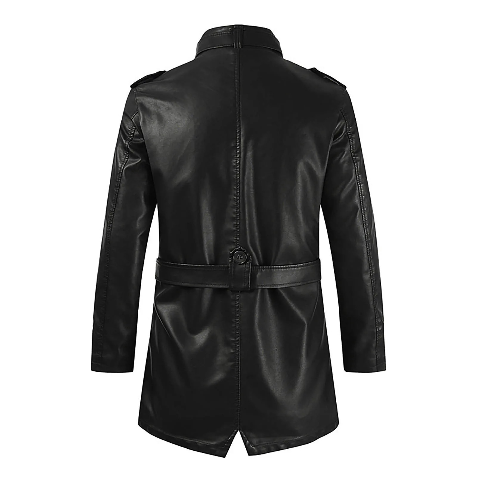 Mens Winter Casual Leather Jacket Zipper Long Sleeve Stand Trench Coat Men Tactical Windproof Waterproof jacket 250210